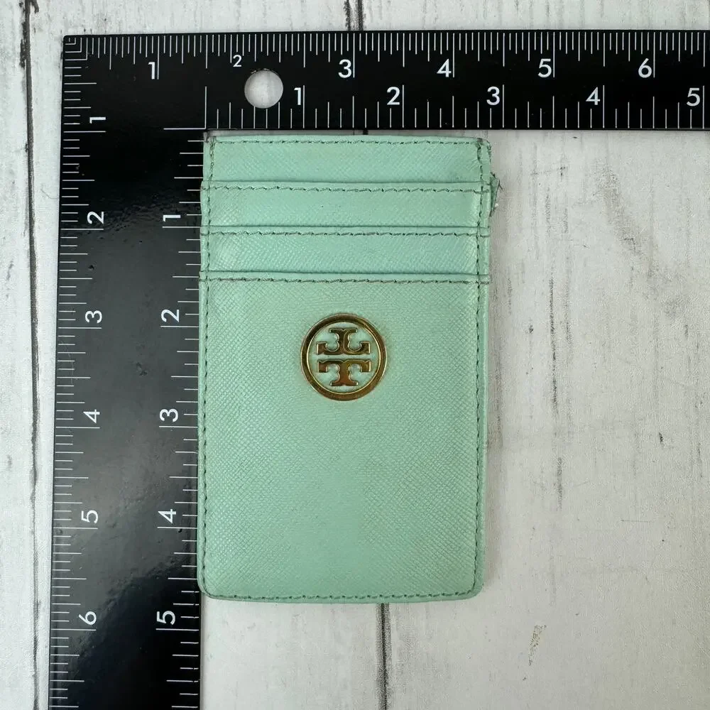 Tory Burch Teal/Gold Miller ID Credit Card Wallet